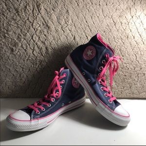 NWT Pink & Blue High Top Converse